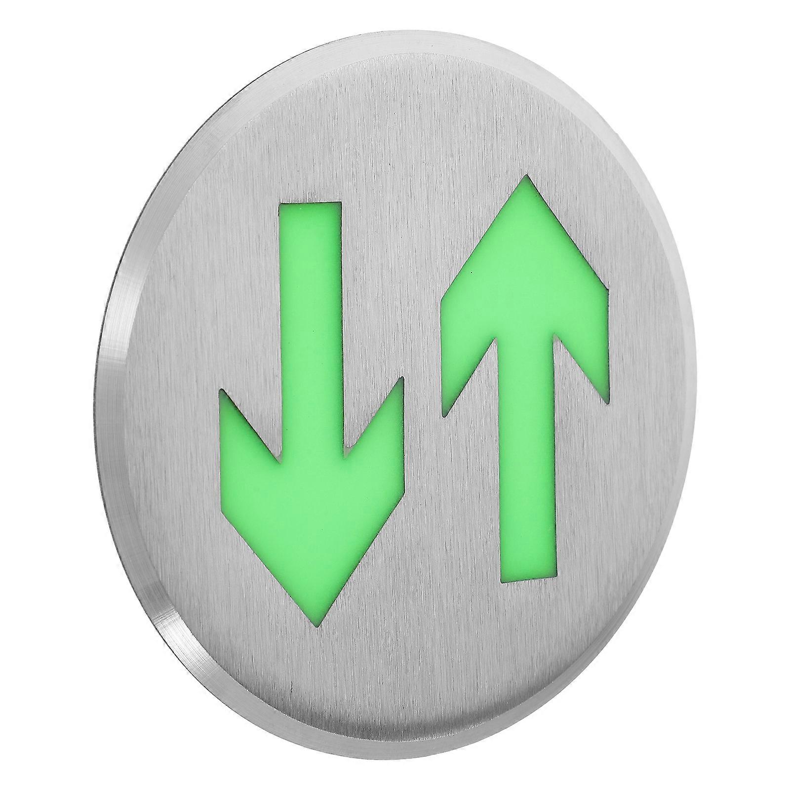 Glowing Arrow Safety Sign for Emergency Exit Featuring Stainless Steel Two-Way Arrow