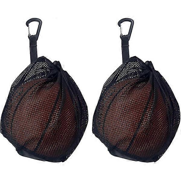 Ball net, ball bag, 2-pack soccer net with drawstring, foldable net, holds 1 ball, for storing and transporting basketballs