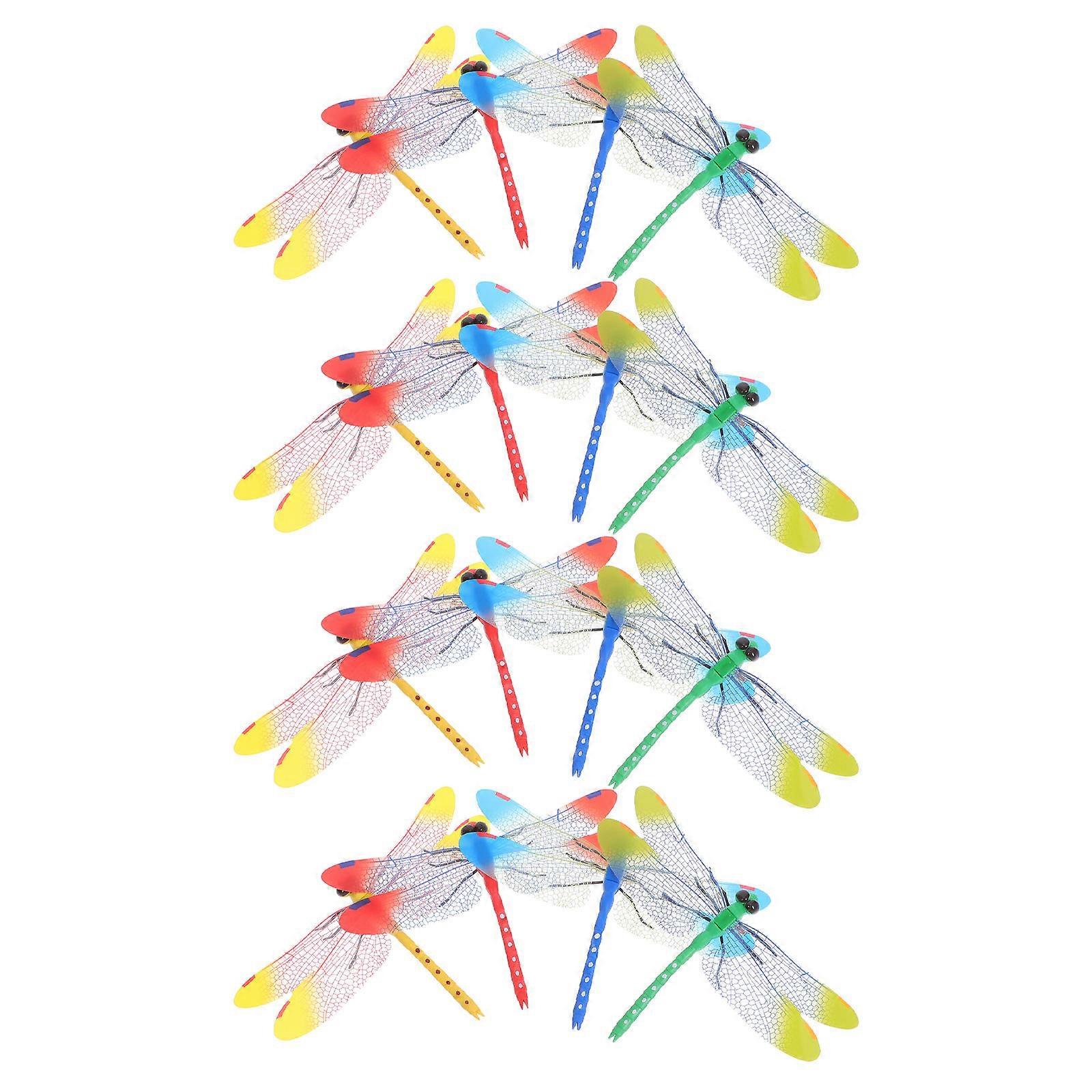 Garden Dragonfly Model Artificial Dragonfly Figurines for Decor 60Pcs