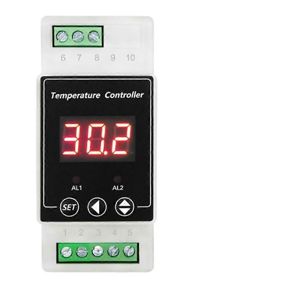 Professional Digital Temperature Controller for Heating and Cooling with Magnetic Probe and Alarm DIN Rail Mounted