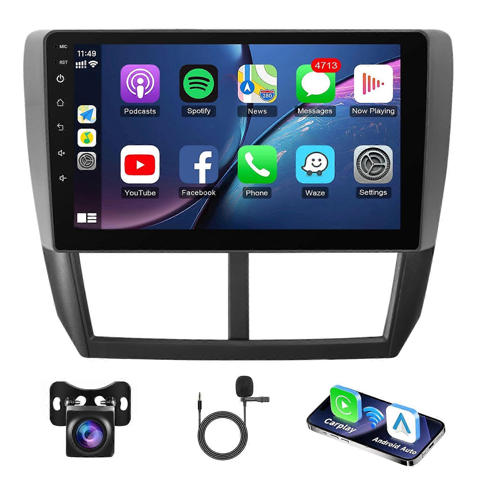Android Car Stereo for Subaru Forester 20082012 WRX Impreza 9' IPS Touchscreen Wireless CarPlay Android Auto GPS