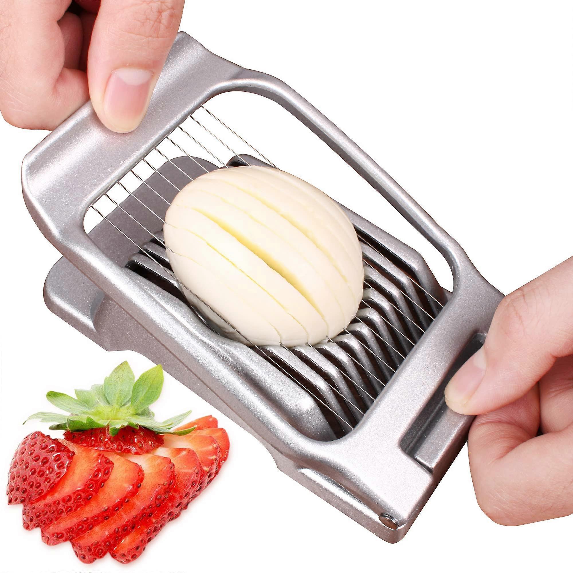 Egg slicer for boiled eggs, strawberry slicer, stainless steel wire multi-purpose egg slicer for home-15354