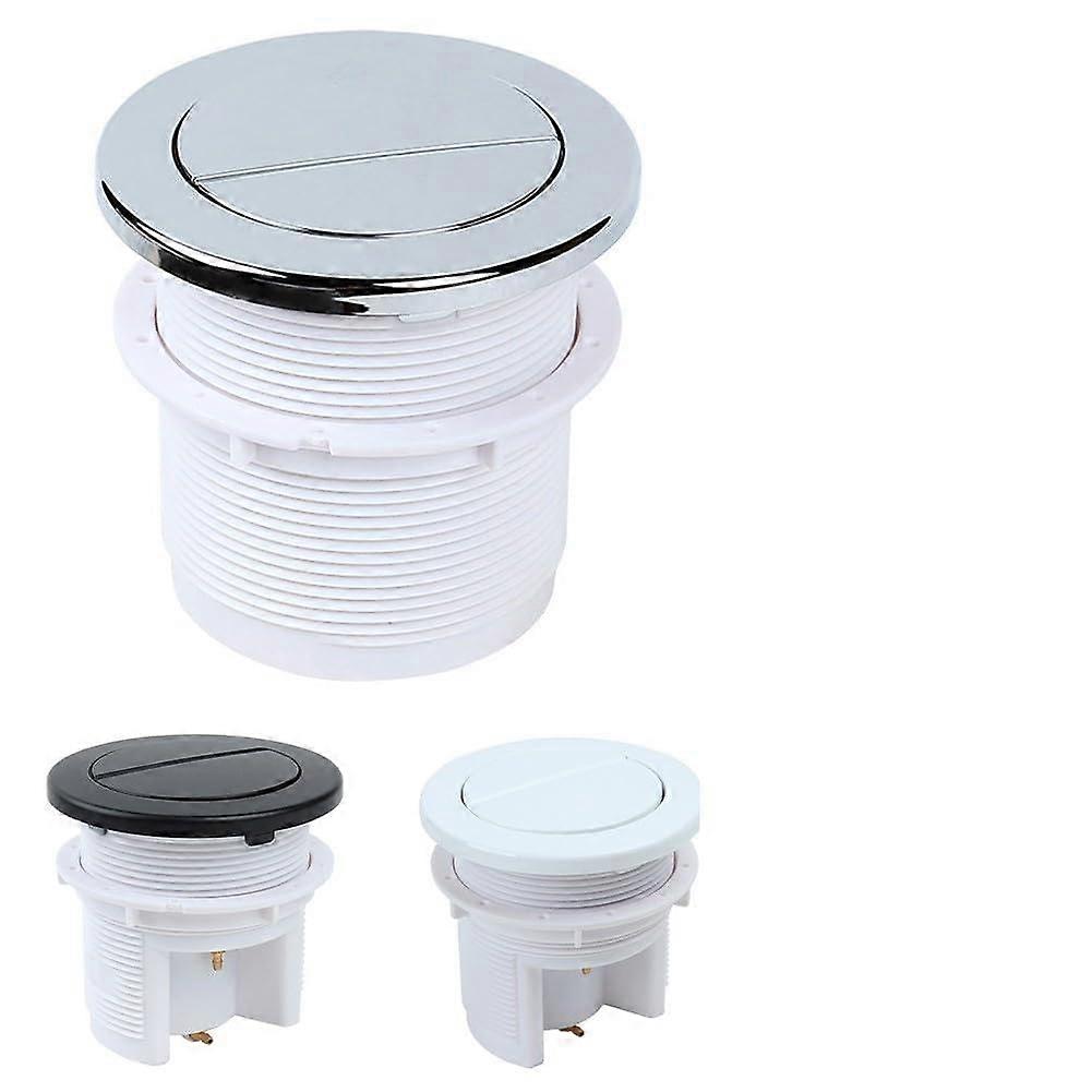 Dual Flush Toilet Push Button Chrome ABS Round Design for Concealed Cisterns Twin Hose 84x98mm