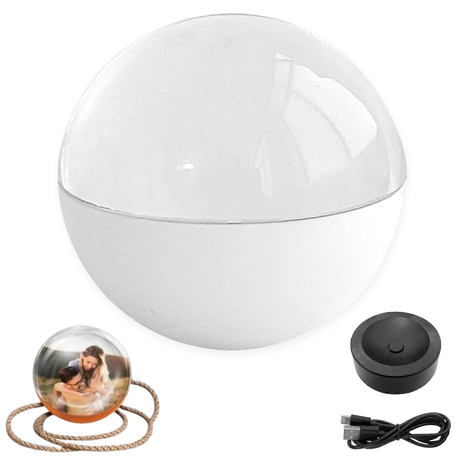 Electronic Crystal Ball with Dynamic LED Light Display for Home Decor and Gaming Setup, White