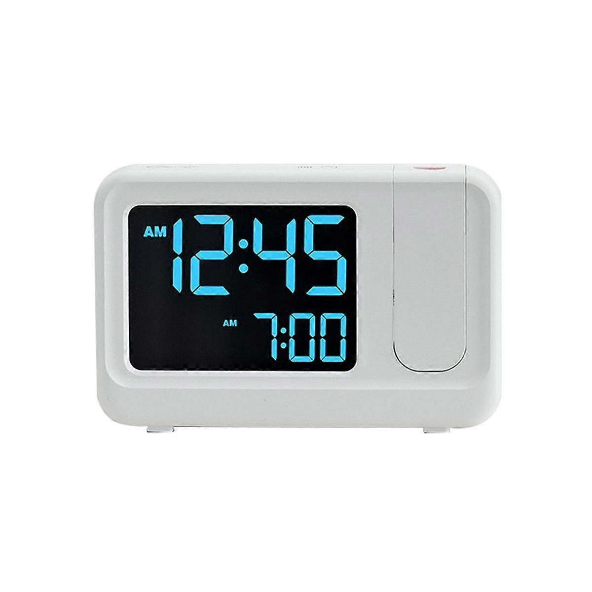 Digital Multifunctional Projector Alarm Clock Simple LCD Electronic Clock Bedside Alarm Table Mute