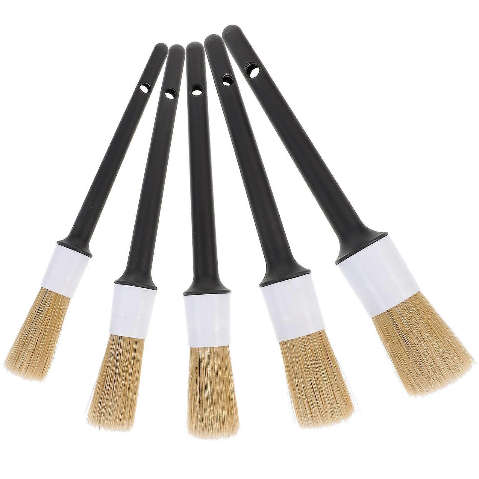 Small Brush Round Head Brush for Car Cleaning Use 5Pcs Set