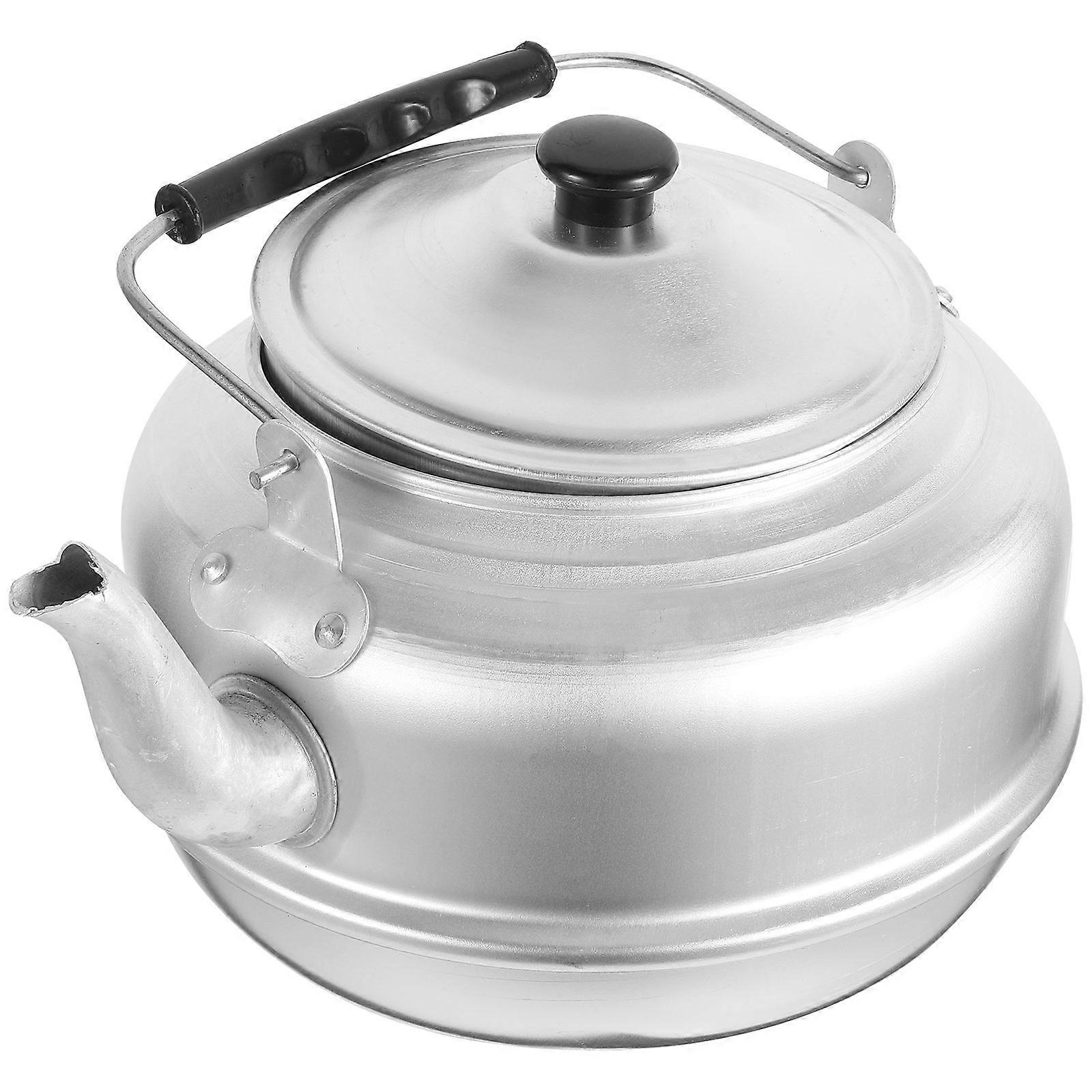 Silver Aluminum Teapot Tea Kettle for Home Use with Handle