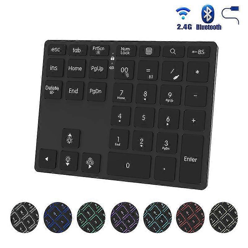 26-27 35 Keys Backlit Keyboard Bluetooth-Compatible 2.4G Wireless Triple Mode Keyboard