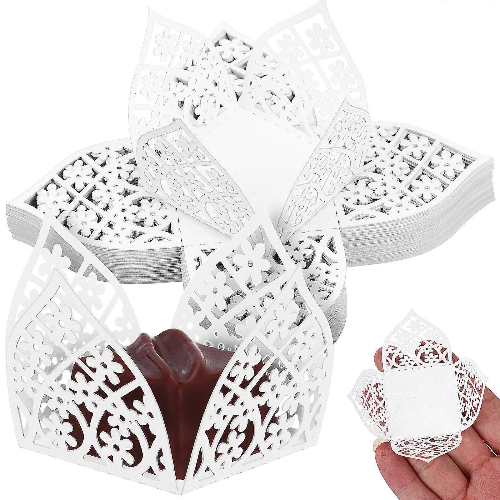 Candy Box Paper Candy Box for Storage Use 50Pcs White Chocolate Wrapper Cups