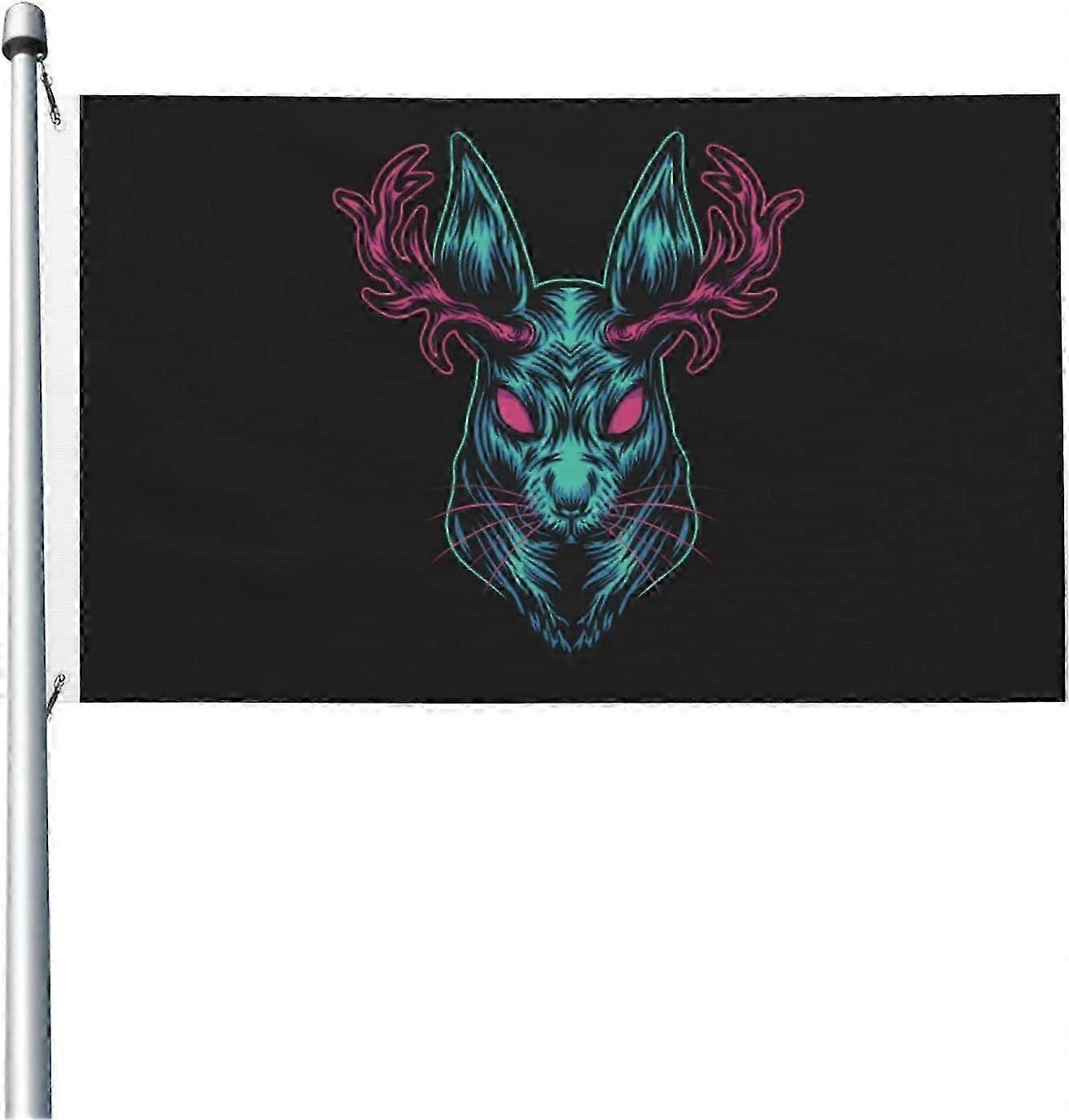 Jackalope Head Flag Qi 1157