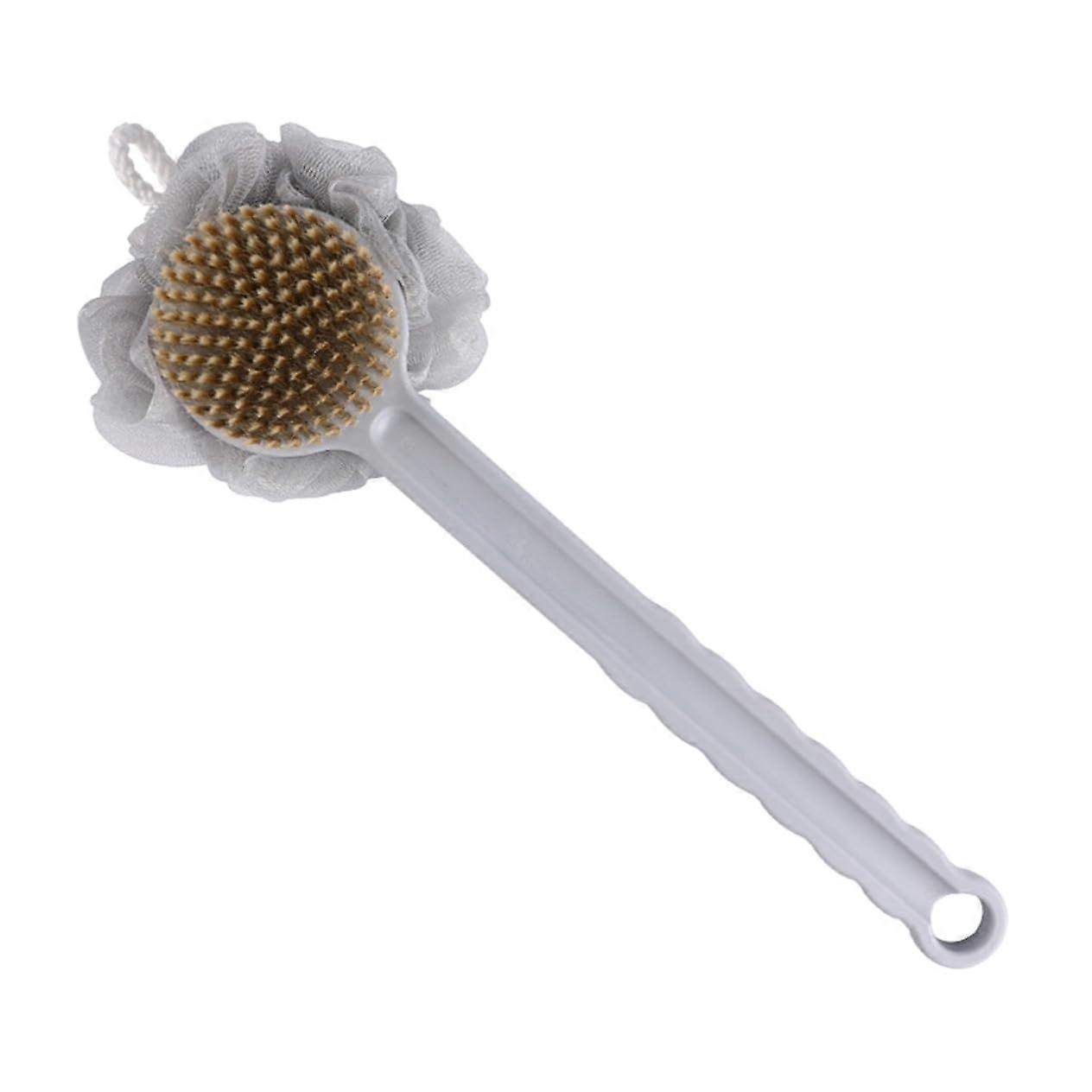 Long Handle Double Sided Bath Brush Back Scrubber for Shower Exfoliating Massage Nordic Grey