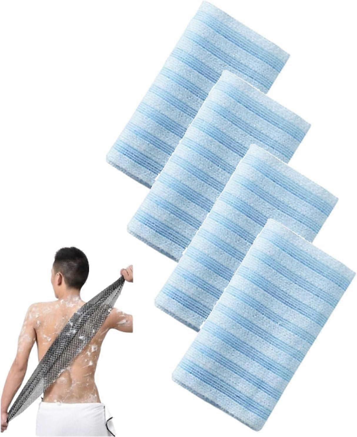 Exfoliating Shower Towel Set with Dual Texture for Deep Cleansing, Extra Long Back Scrubber