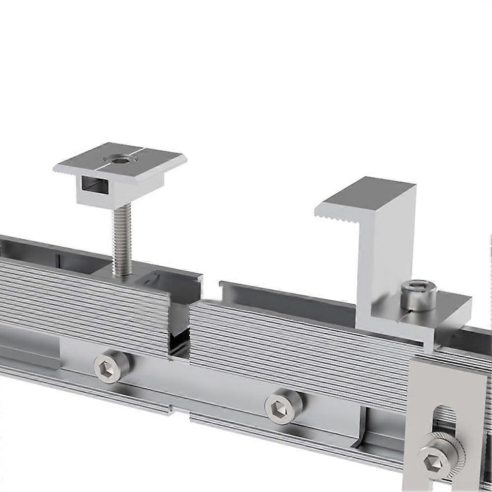 Solar Panel Mounting Brackets Adjustable Tilt Aluminum Kit for Flat Roof Tiles  Wind Resistant