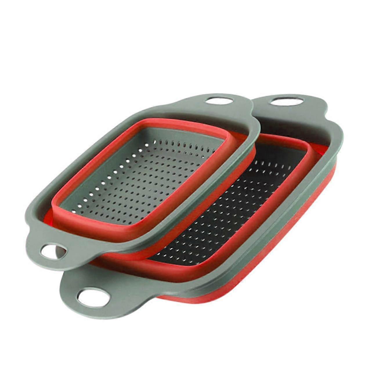 2pcs Foldable Fruit and Vegetable Basket with Fast Drain for Kitchen Counter Storage