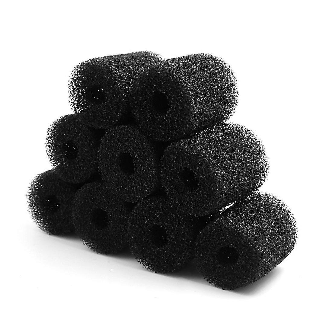 9pcs Black Cylinder Aquarium Filter Sponge Pre Filter Coarse Design Protects Small Fish