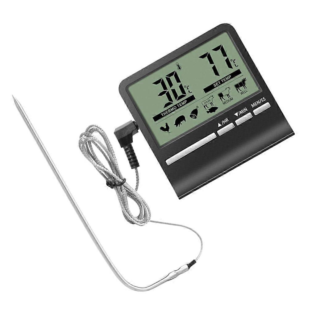 Digital Meat Thermometer Instant Read Probe for Cooking BBQ Grilling with Timer and Alarm