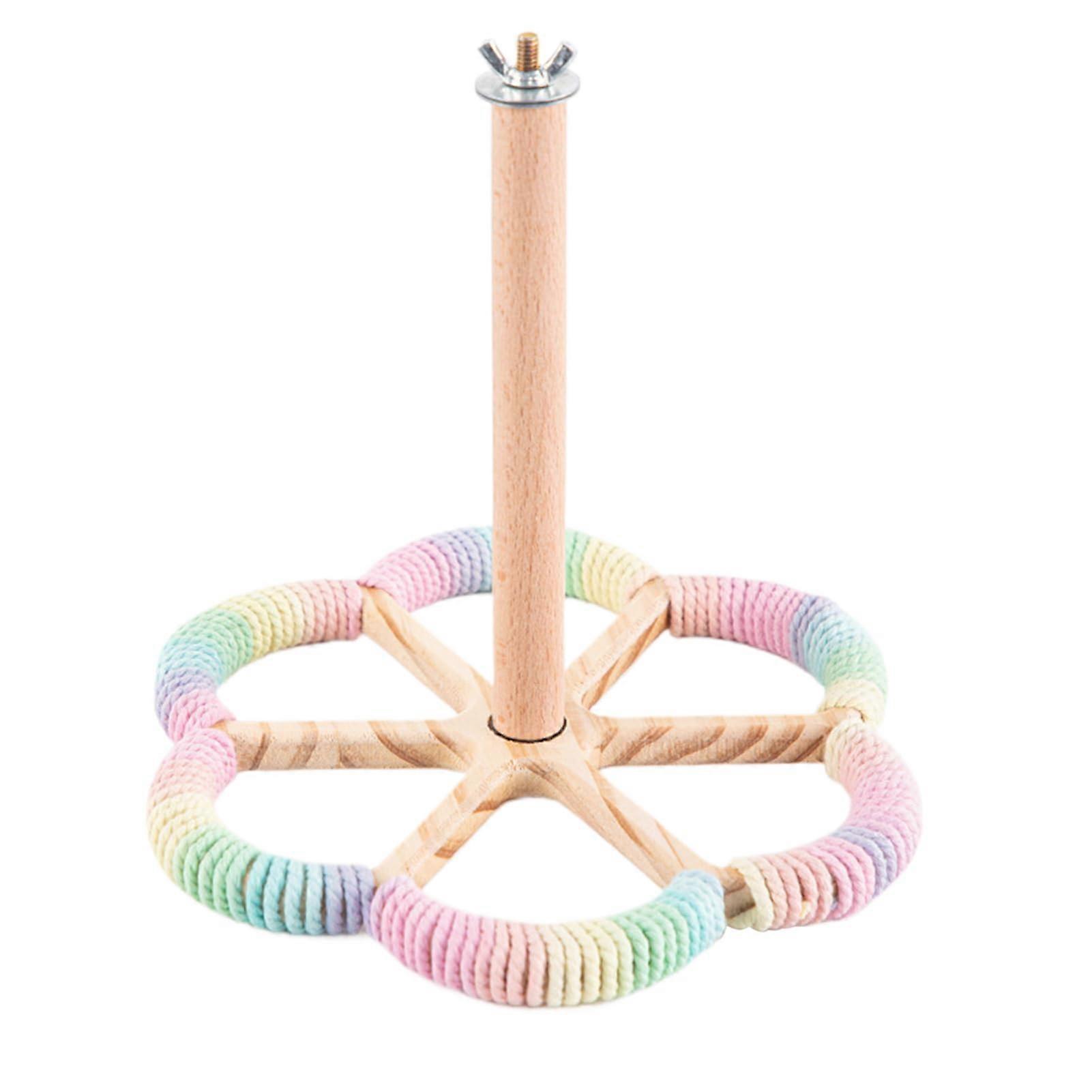 Bird Cage Perch Rotating Stand for Small Medium Birds Parrot Exercise ChewResistant Toy