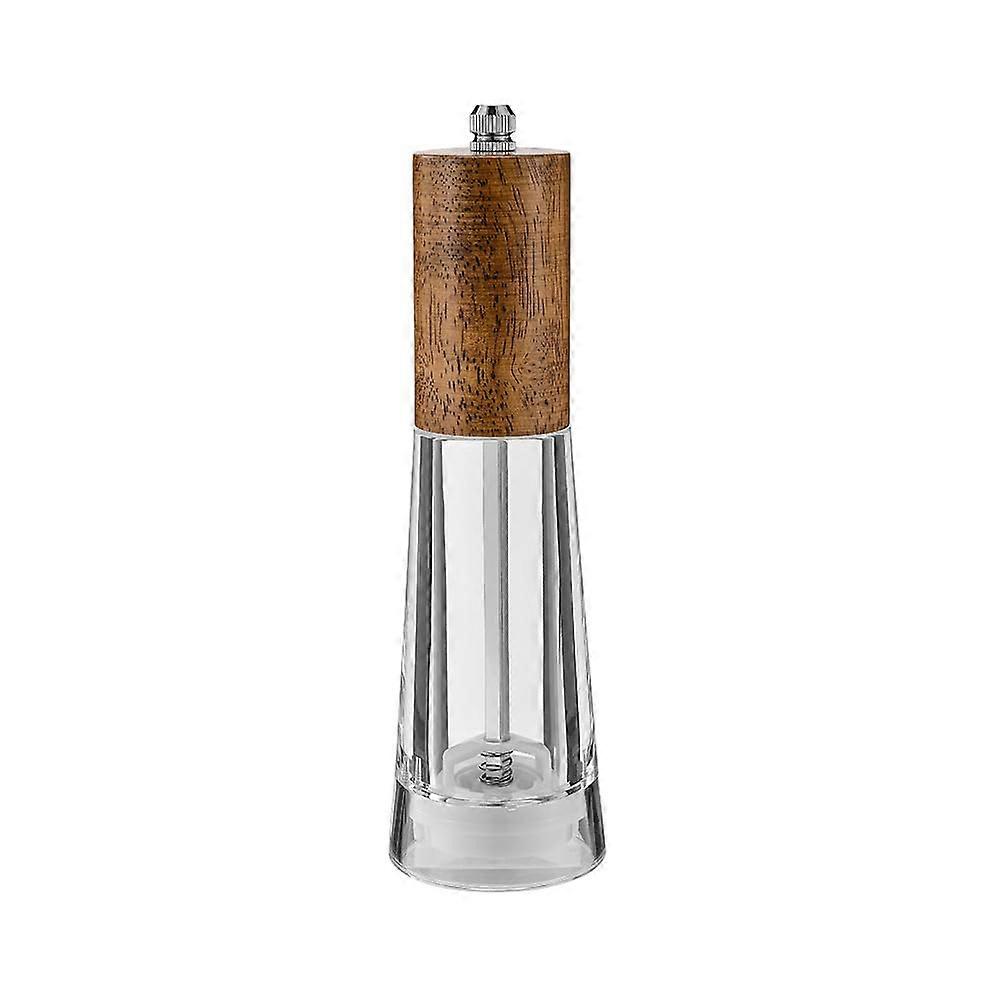 Salt and Pepper Grinder with Adjustable Grind Settings, Ceramic Core, Acrylic Body, Light Wood