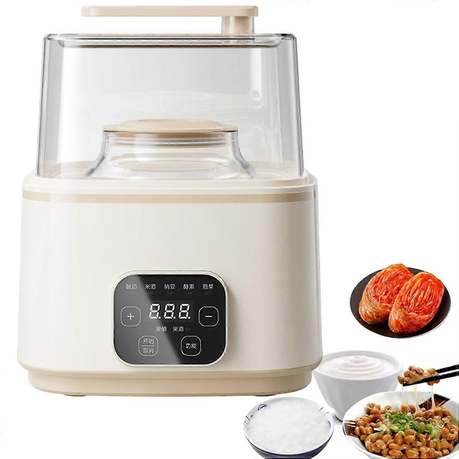 Yogurt Maker with Touch Screen Control, Dual Glass Containers, Timer for Rice Wine and Natto