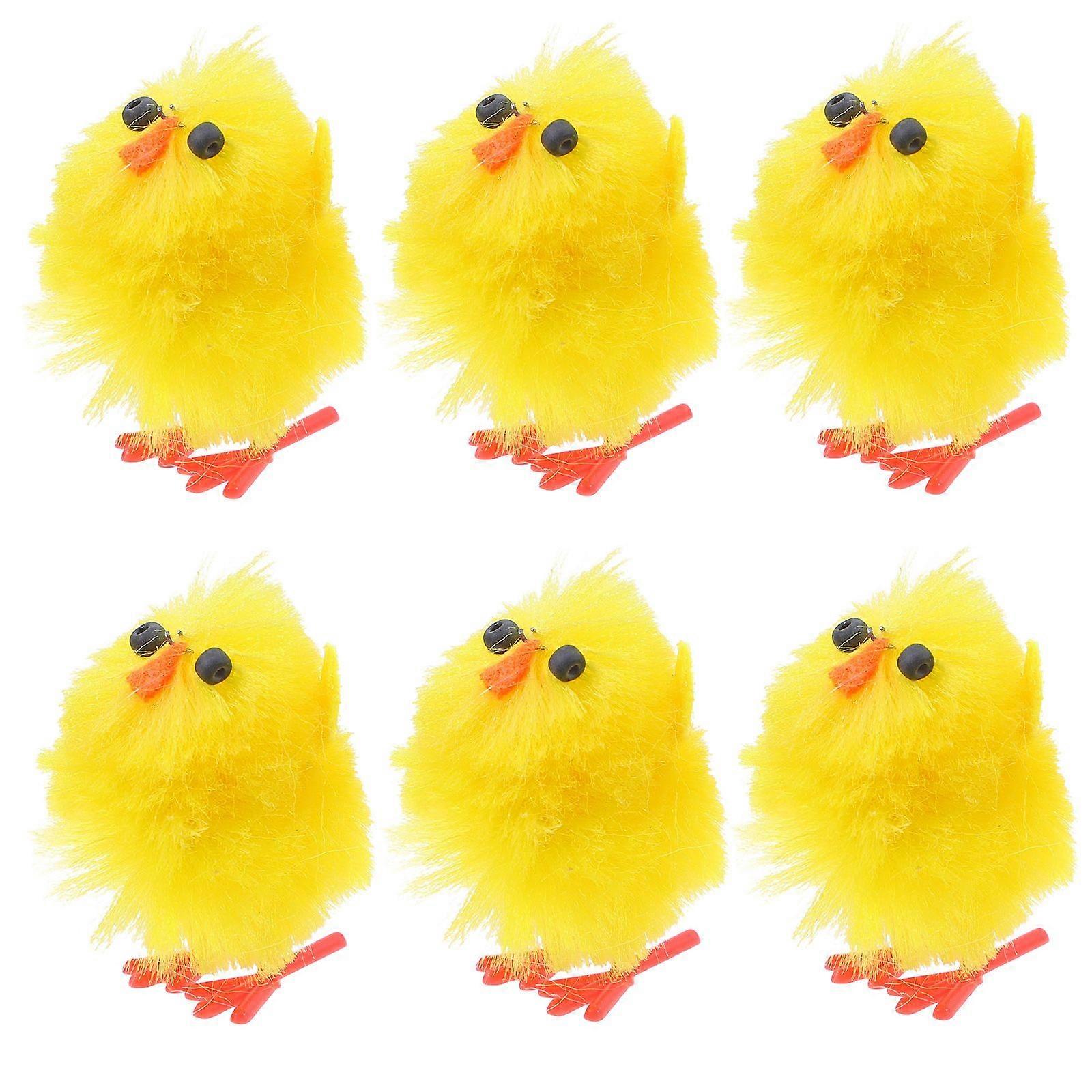 6Pcs Miniature Creative Easter Plastic Chick Shape Desktop Office Housewarming Decorations