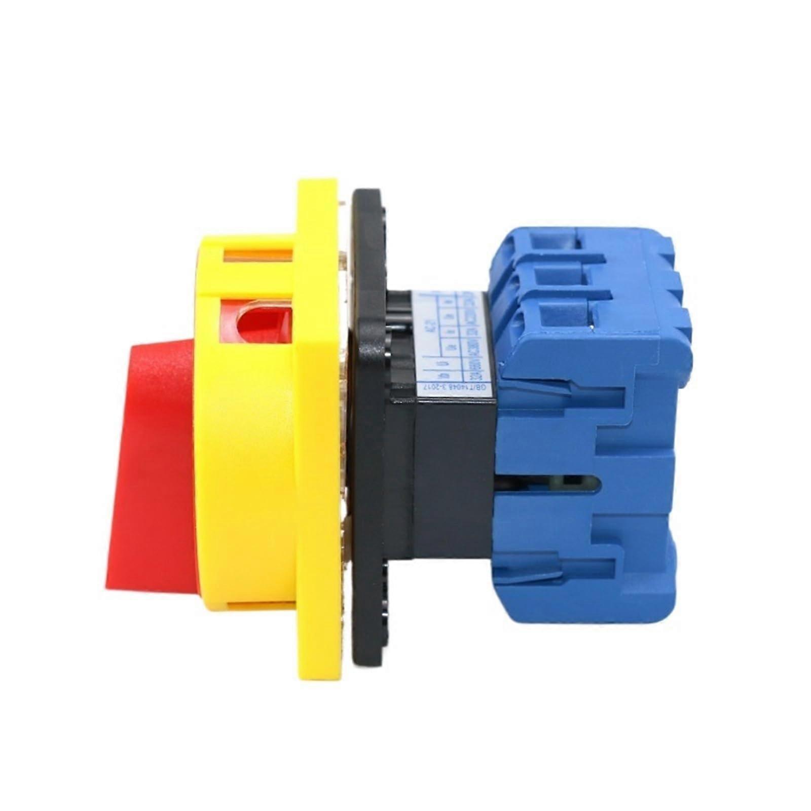 25A 3 Pole Disconnect Switch with Padlock Safety Lock, Panel Mount Rotary Cam Load Break Isolator