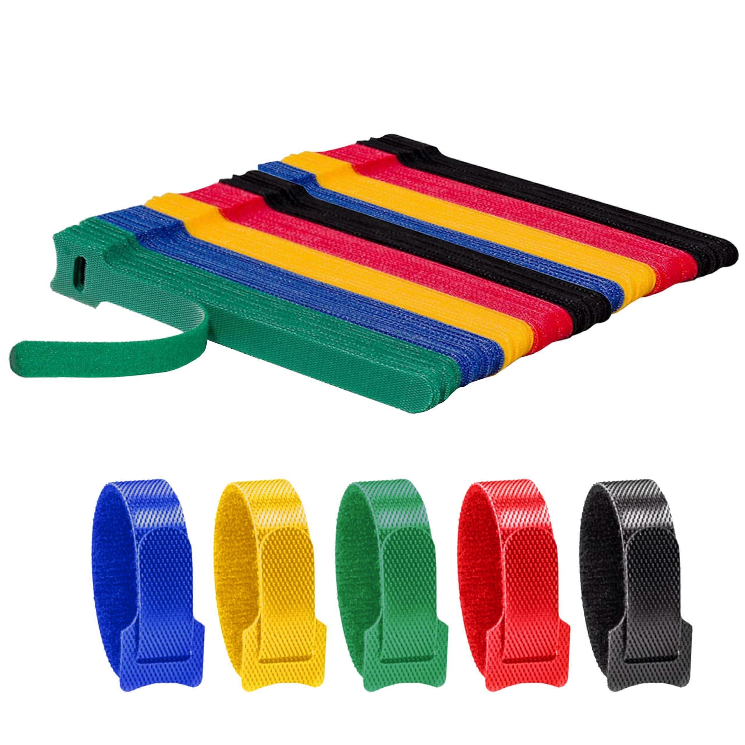 1000pcs Cable Organizer Reusable Hook and Loop Straps for PC TV Desk WFH 6in MultiColor