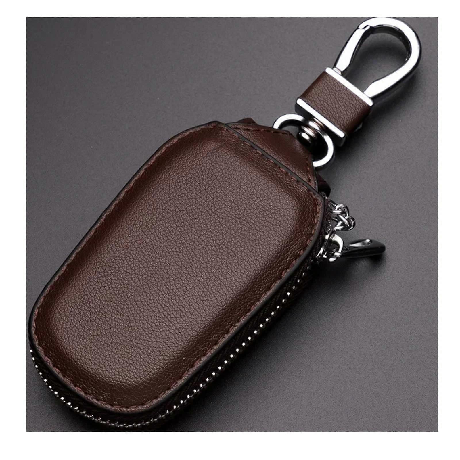 Leather Car Key Case with ScratchResistant and DustProof Protection, Smart Keychain Holder Coffee
