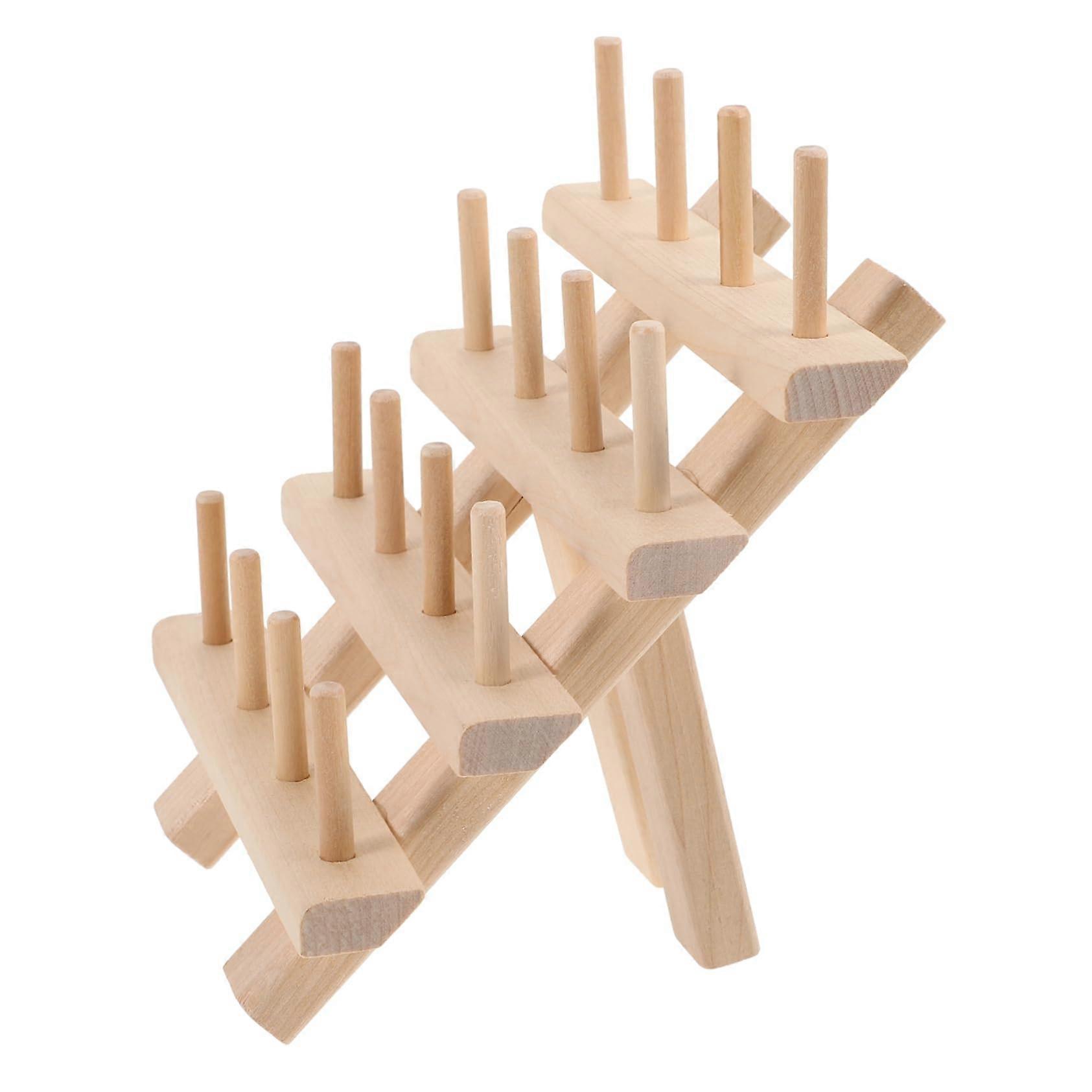 Wooden Thread Organizer Rack for Sewing and Quilting, Durable Solid Wood Spool Holder