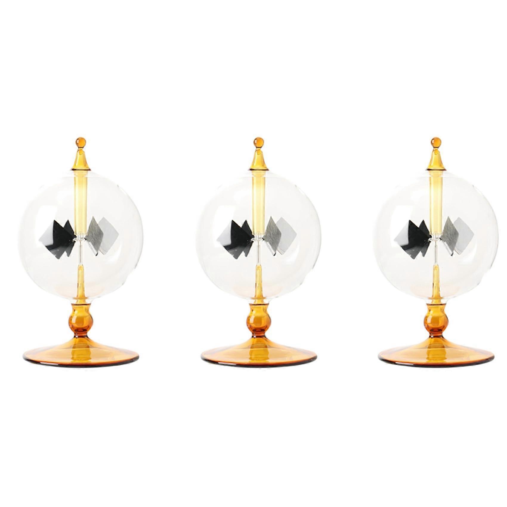 Solar Powered Radiometer Crookes Light Rotation Science Gift Home Desk Decoration 3 Pack