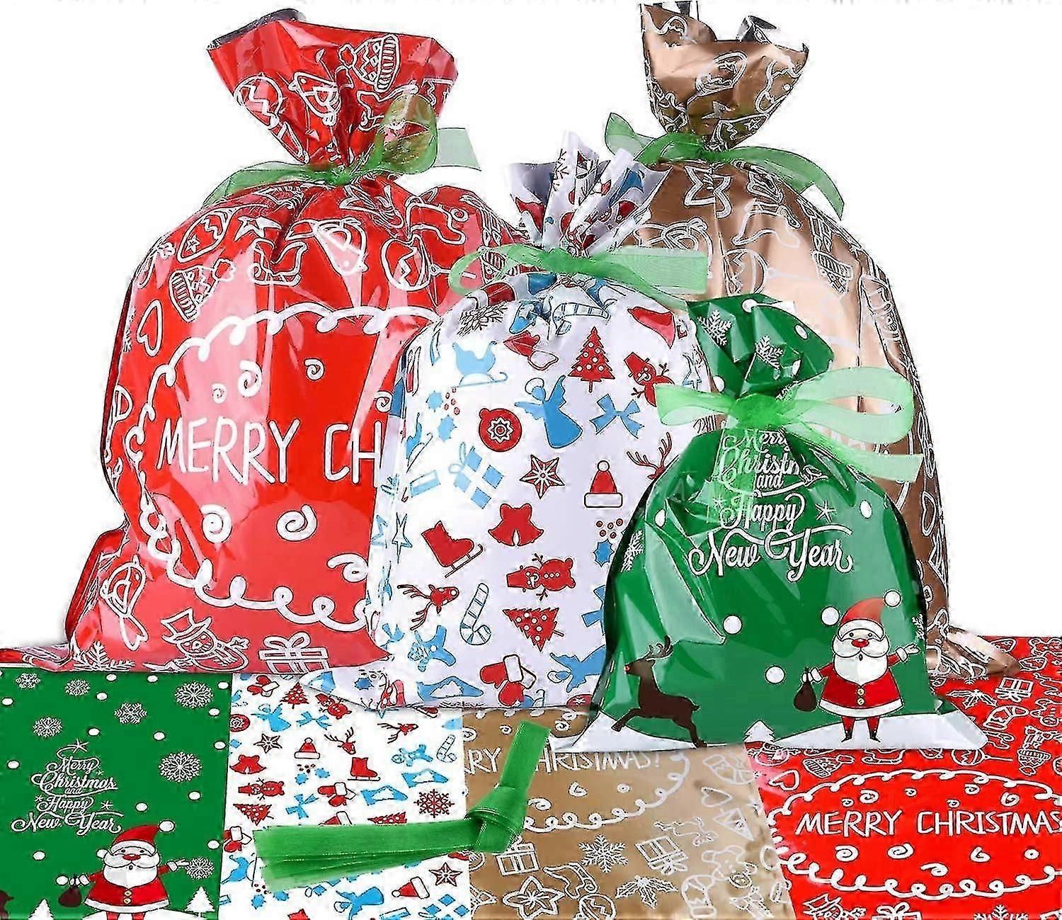 Christmas Gift Bags Set for Wrapping Assorted Gift Styles