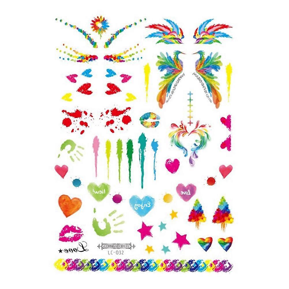 Rainbow Sticker Environmentally Friendly Disposable Face Sticker for Decoration 6 Sheets