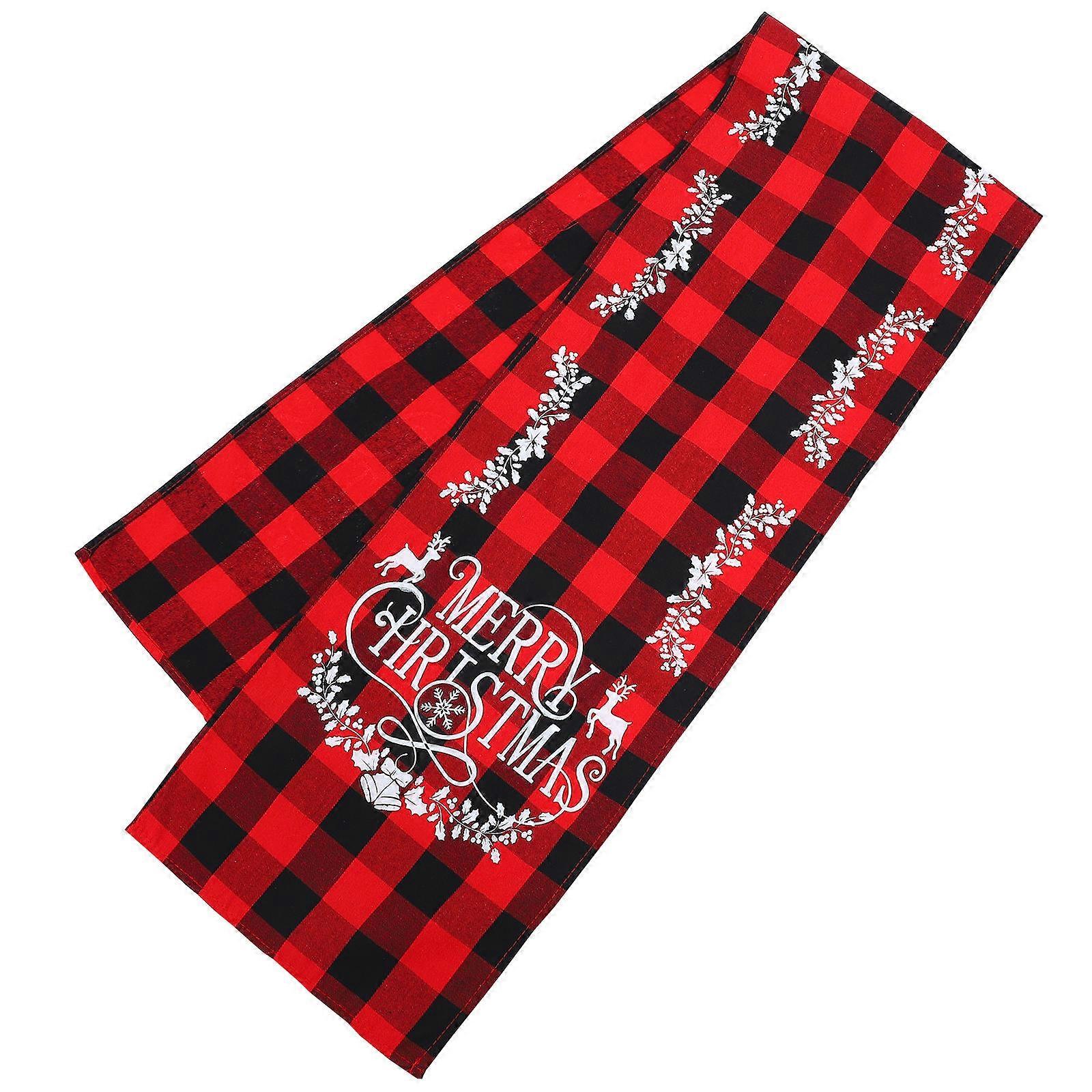 Festive Table Cloth Decorative Rectangular Christmas Party Home Dinner Red 1Pcs