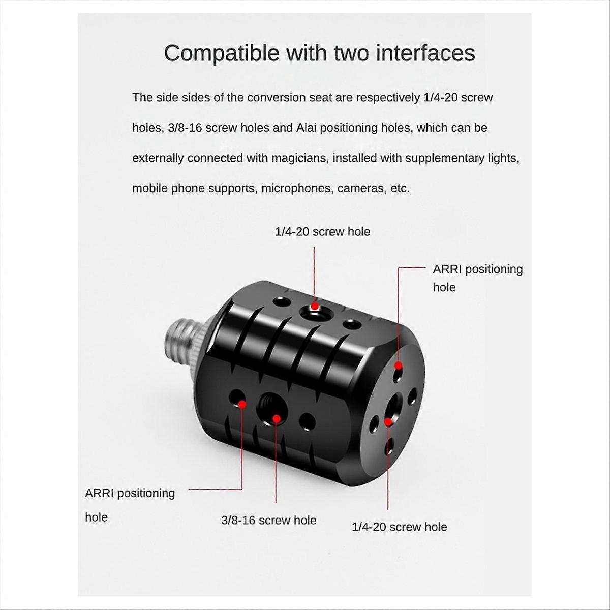 Tripod Screw Adapter for 3/8 1/4In Hole Extension Mount