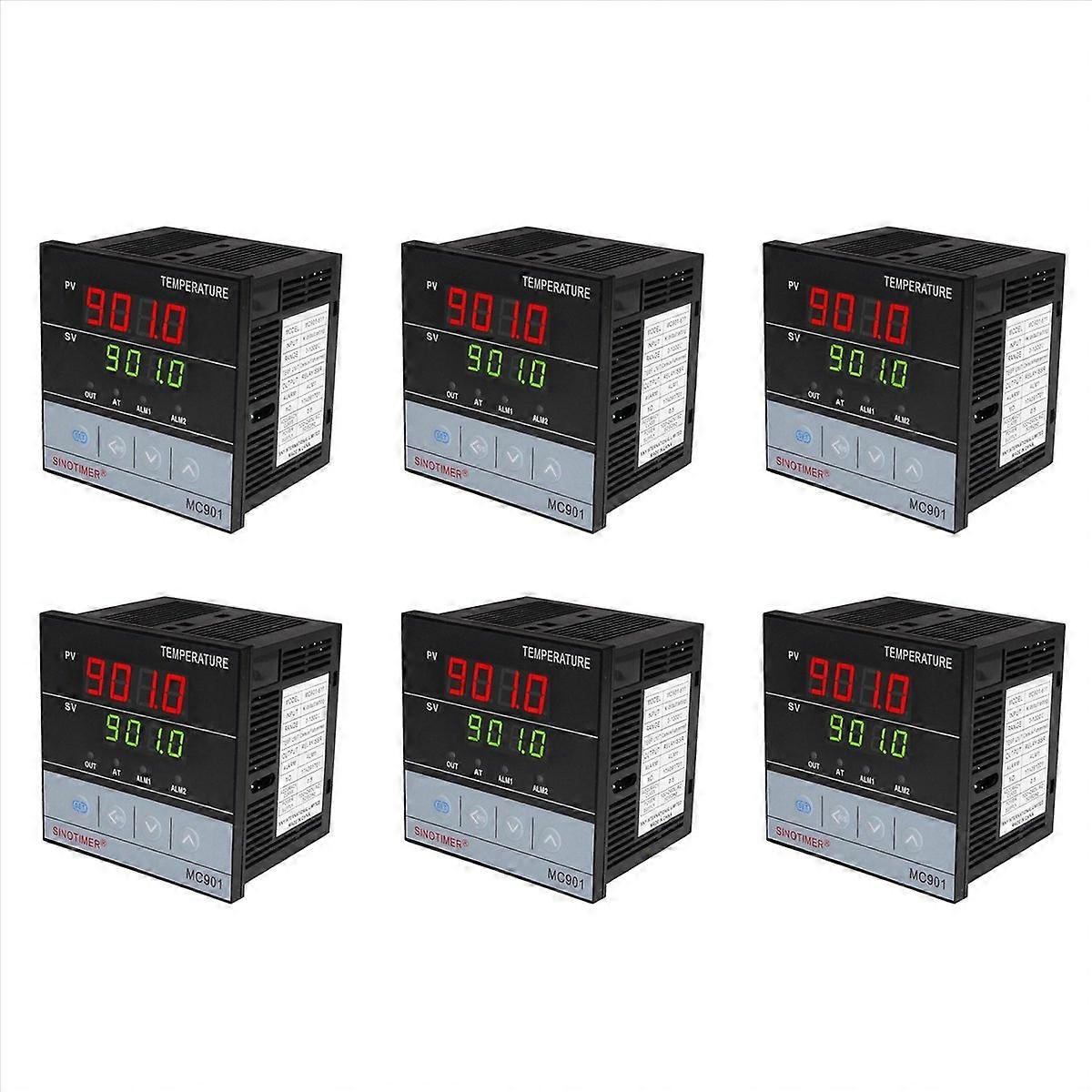 6X MC901 Digital Waterproof PID Temperature Controller K Type PT100 Sensor Input Relay SSR Output