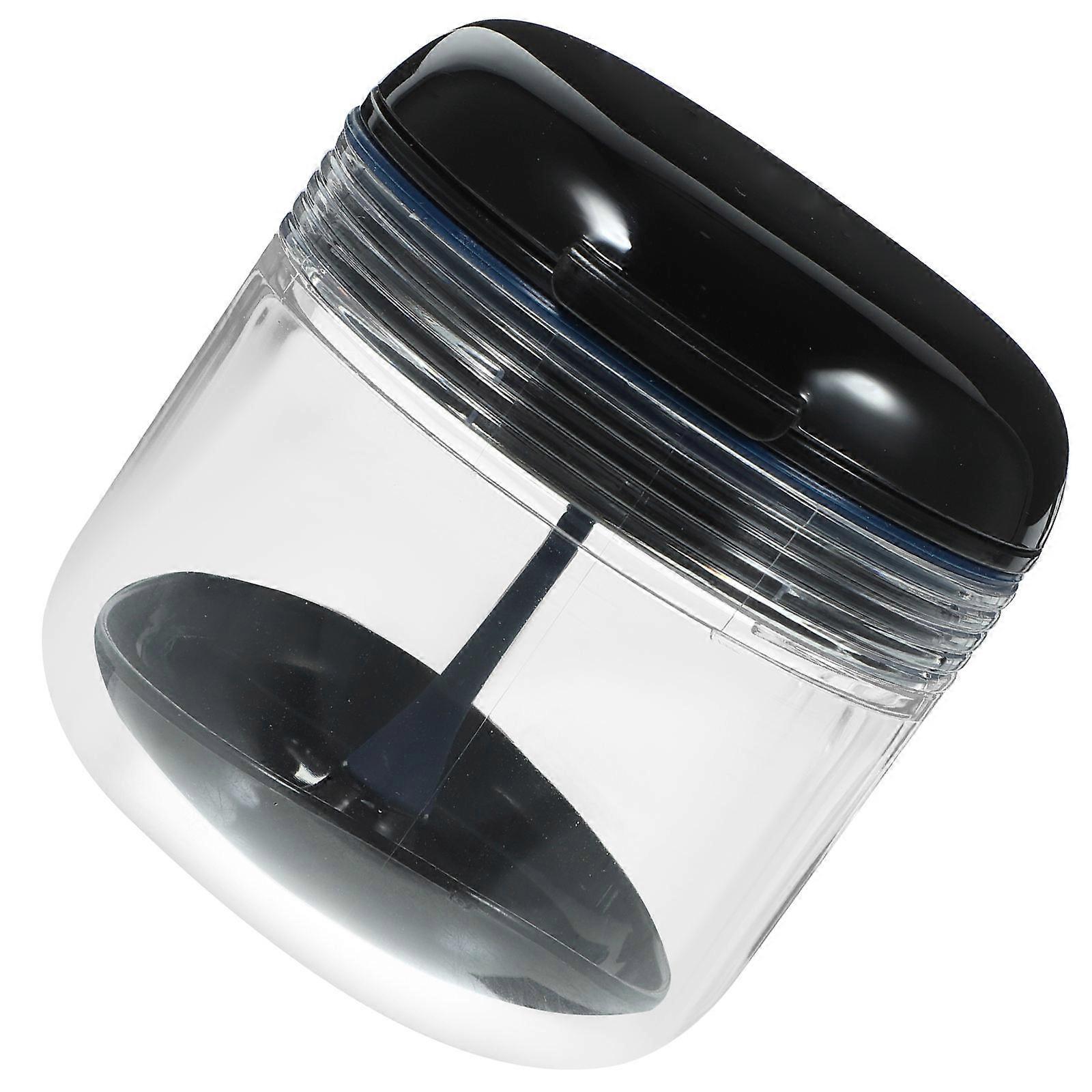 Denture Case Denture Bath Case for Cleaning 1Set Portable Black Box