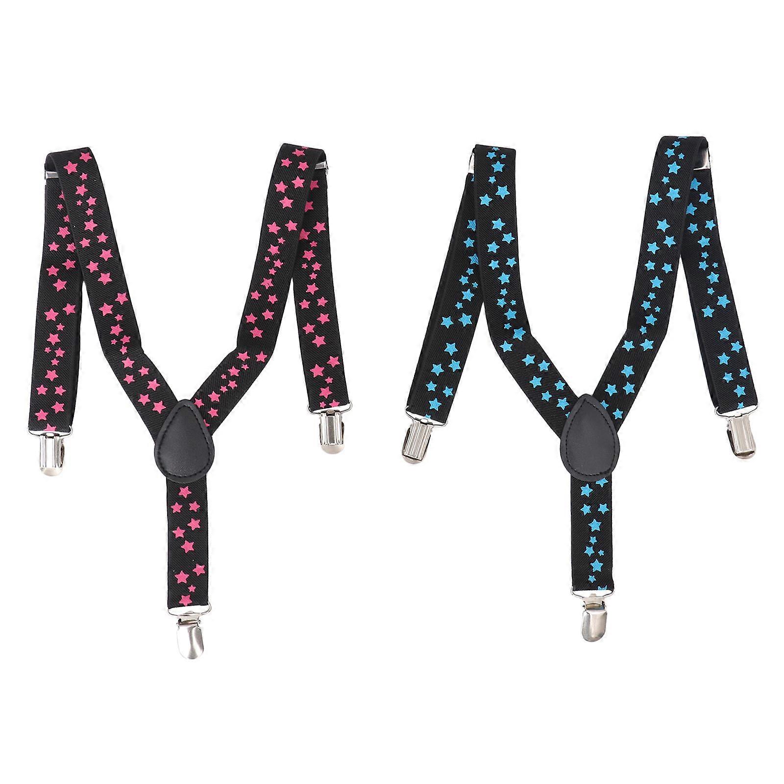 Elastic Kids Suspender Strap for Adjustable Trouser Strap 2Pcs Blue Color