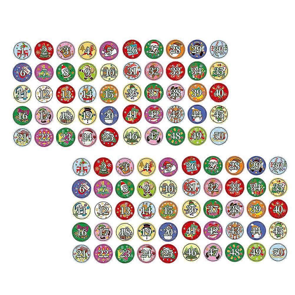 Christmas Digital Number Sealing Sticker for Candy Packaging 20 Sheets