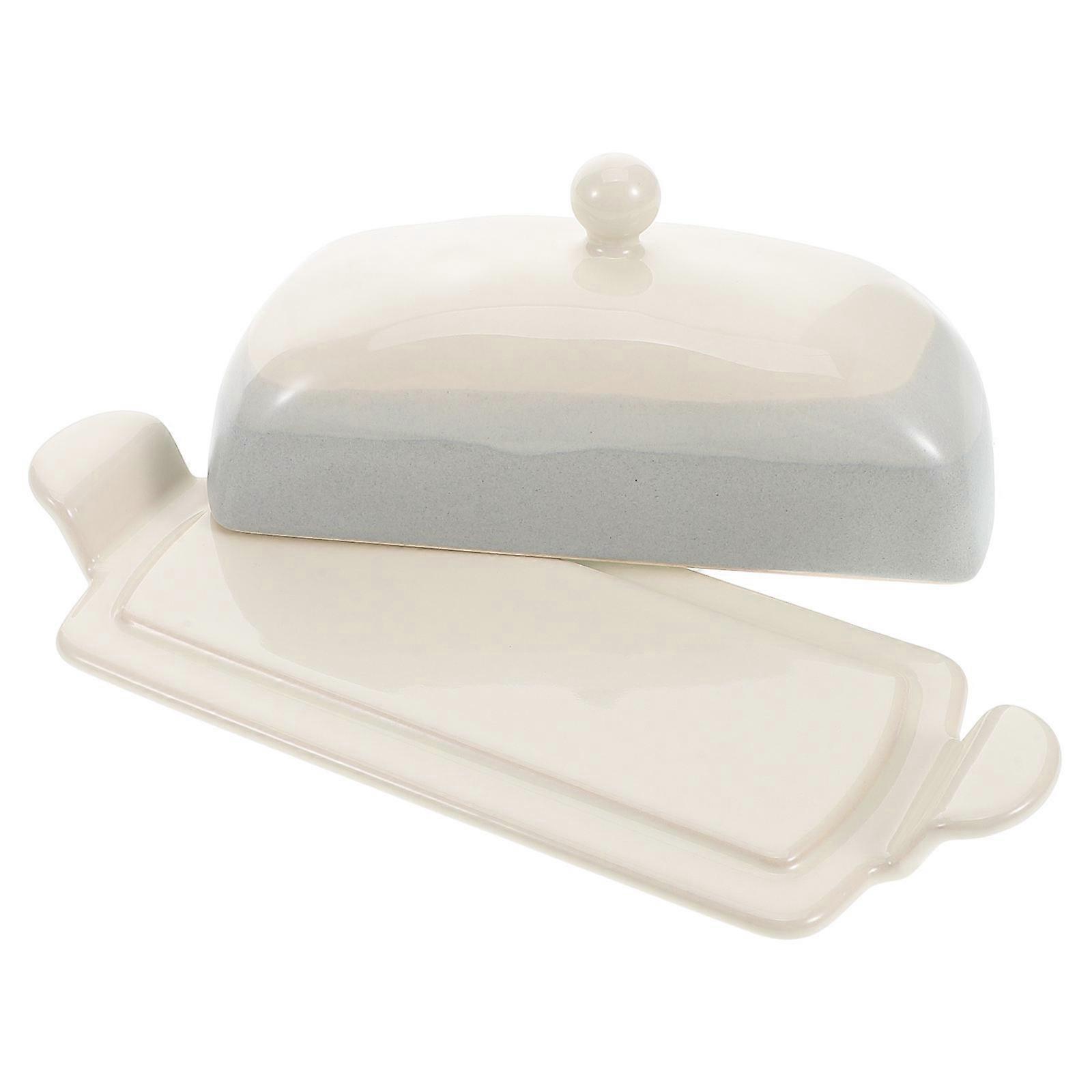 Ceramic Butter Plate Butter Container with Lid for Storage Use