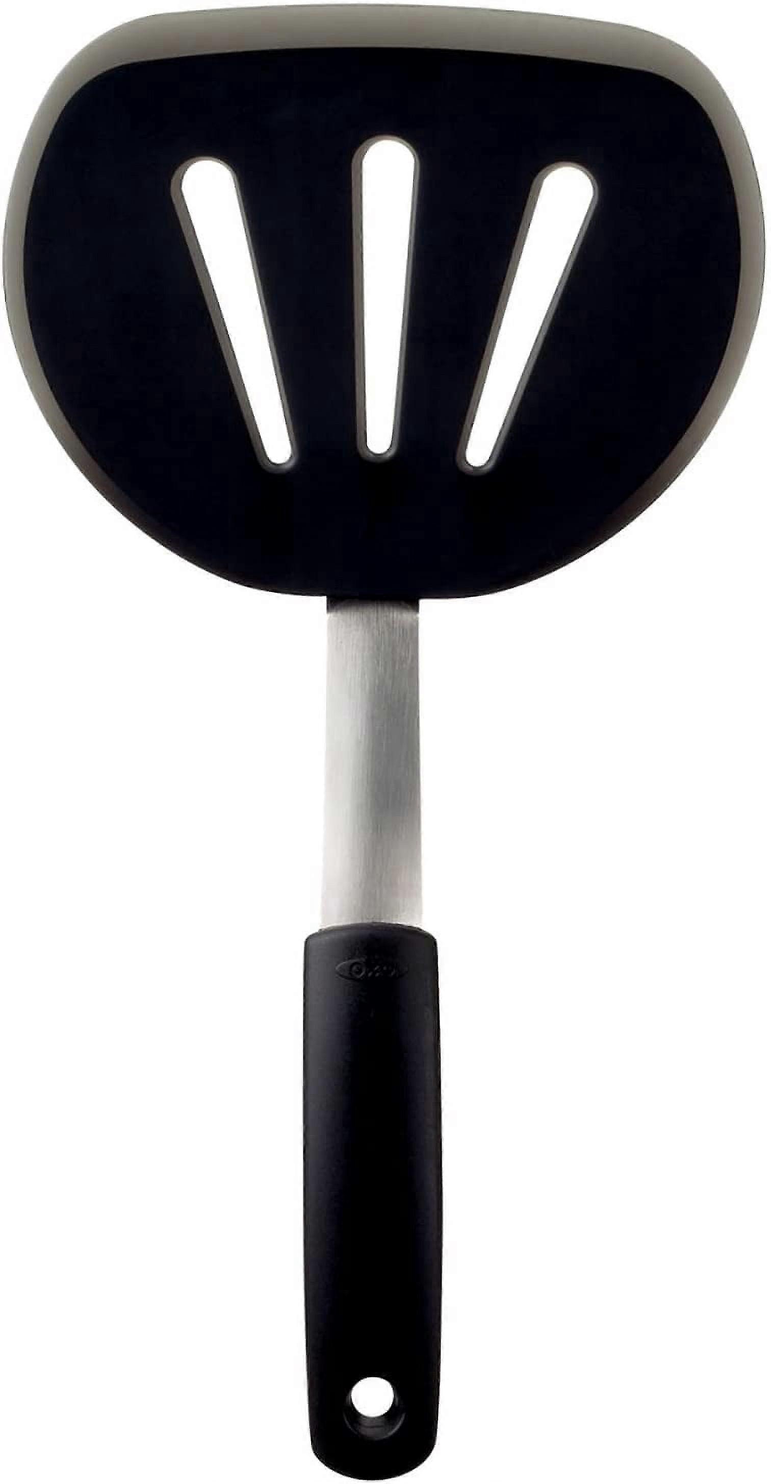 Flexible silicone pancake flipper, black