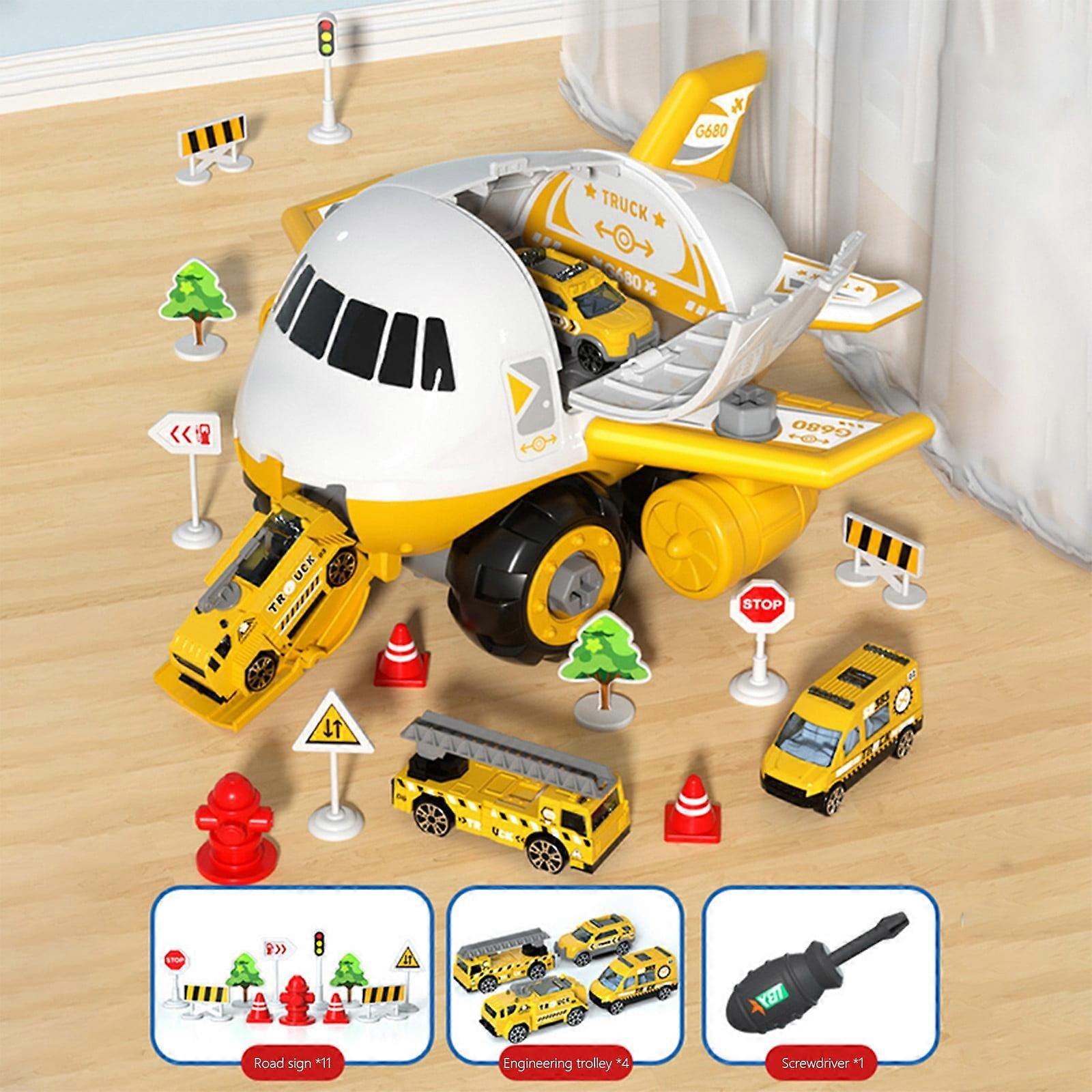 DIY Airplane Building Kit, Screwdriver Assembly Toy, Transformable Engineering Vehicle, STEM Educational Gift, Intelligence Development