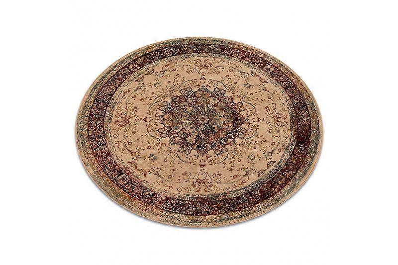 Wool carpet POLONIA KORDOBA25 circle Rosette, frame light ruby