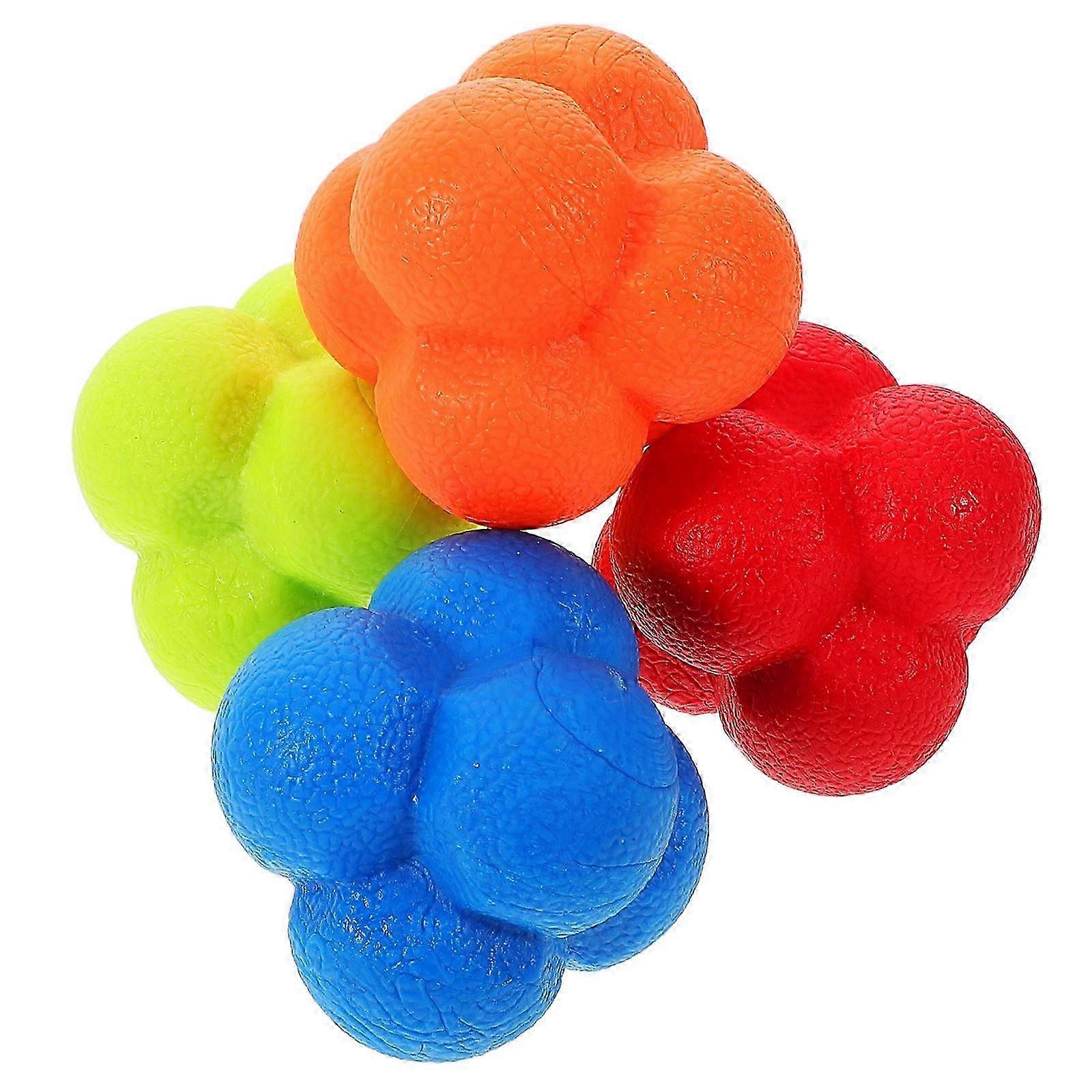 Reflex Trainer Hexagonal Reaction Ball for Sports Training 4Pcs Pack