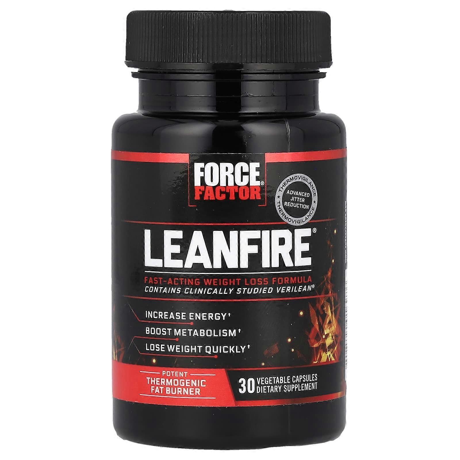 Force Factor, LeanFire, Fast-Acting Weight Loss Formula, 30 Vegetable Capsules