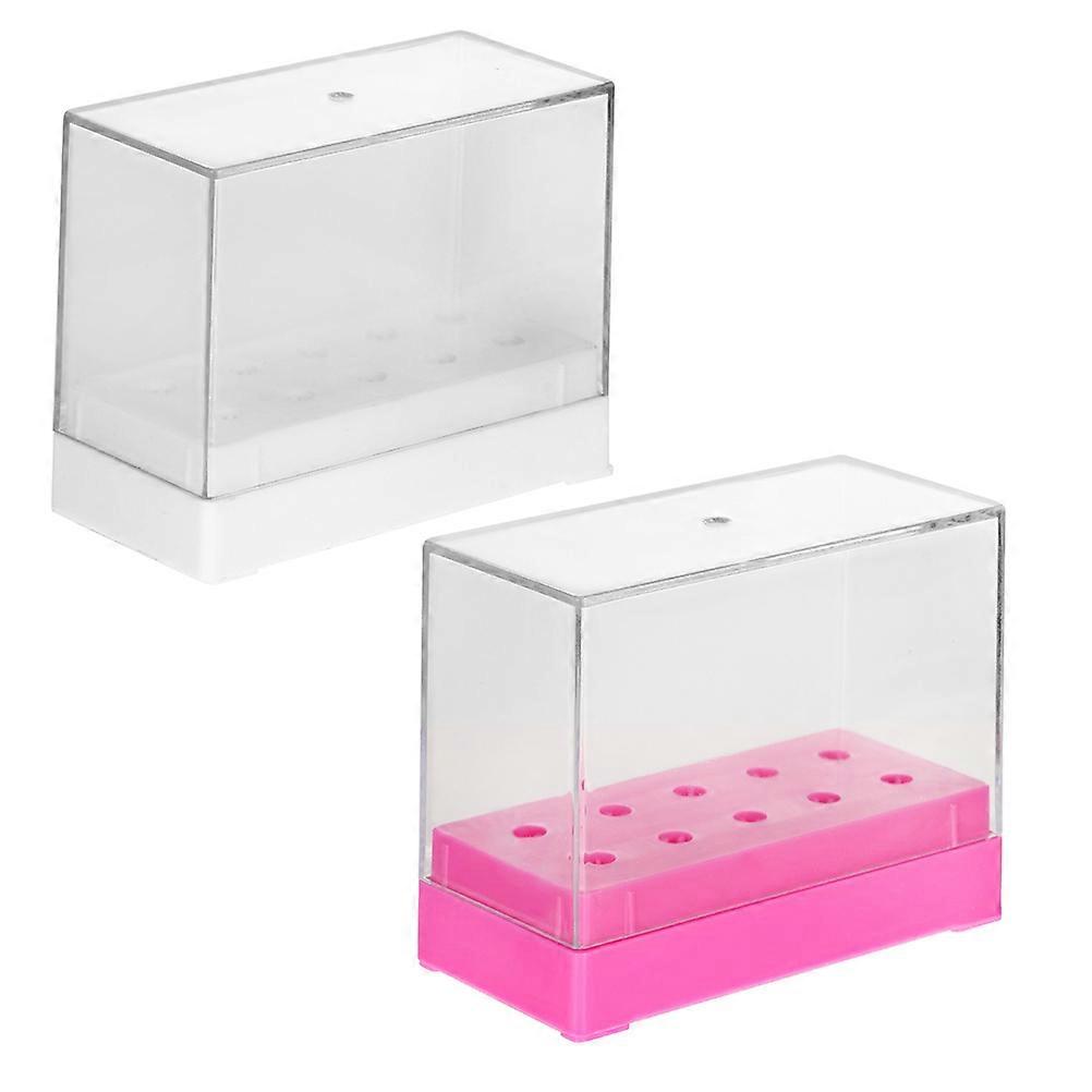 Nail Drill Bits Storage Box for Storage 4Pcs Plastic Polishing Head Case