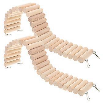 Hamsterleiter-Brücke aus Holz, Kletterspielzeug für Haustiere, 2 Stück, robust, für drinnen und draußen