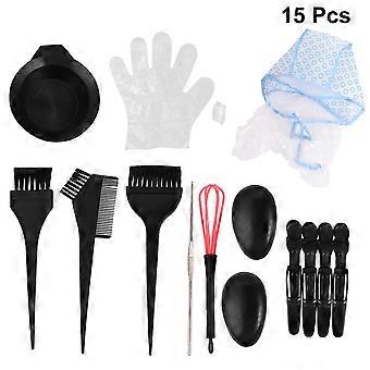 Hair Coloring Kit Hair Dyeing Tool for Home Use 15Pcs Set Assorted Color