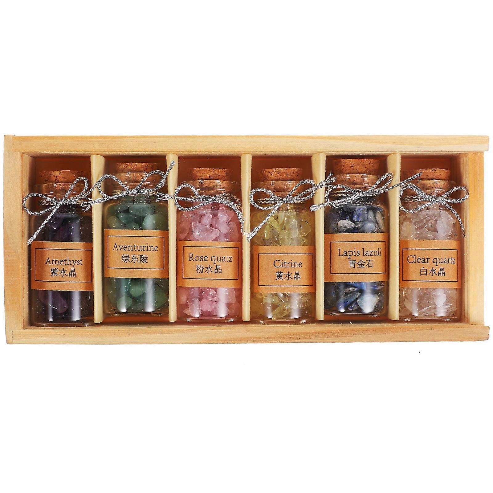 Mini Crystal Stone Bottles Set for Home Use 2Sets Assorted Color