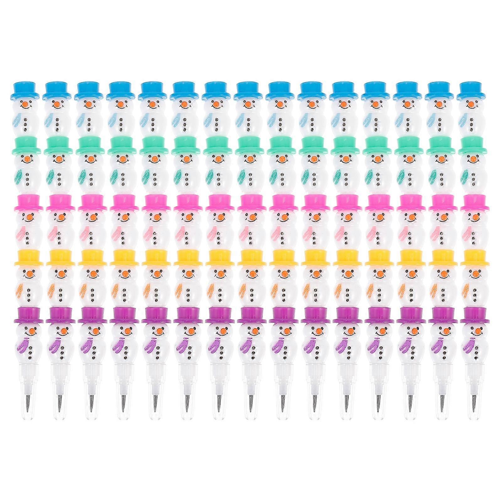 School Use Christmas Stackable Snowman Pencils Assorted 15Pcs Set