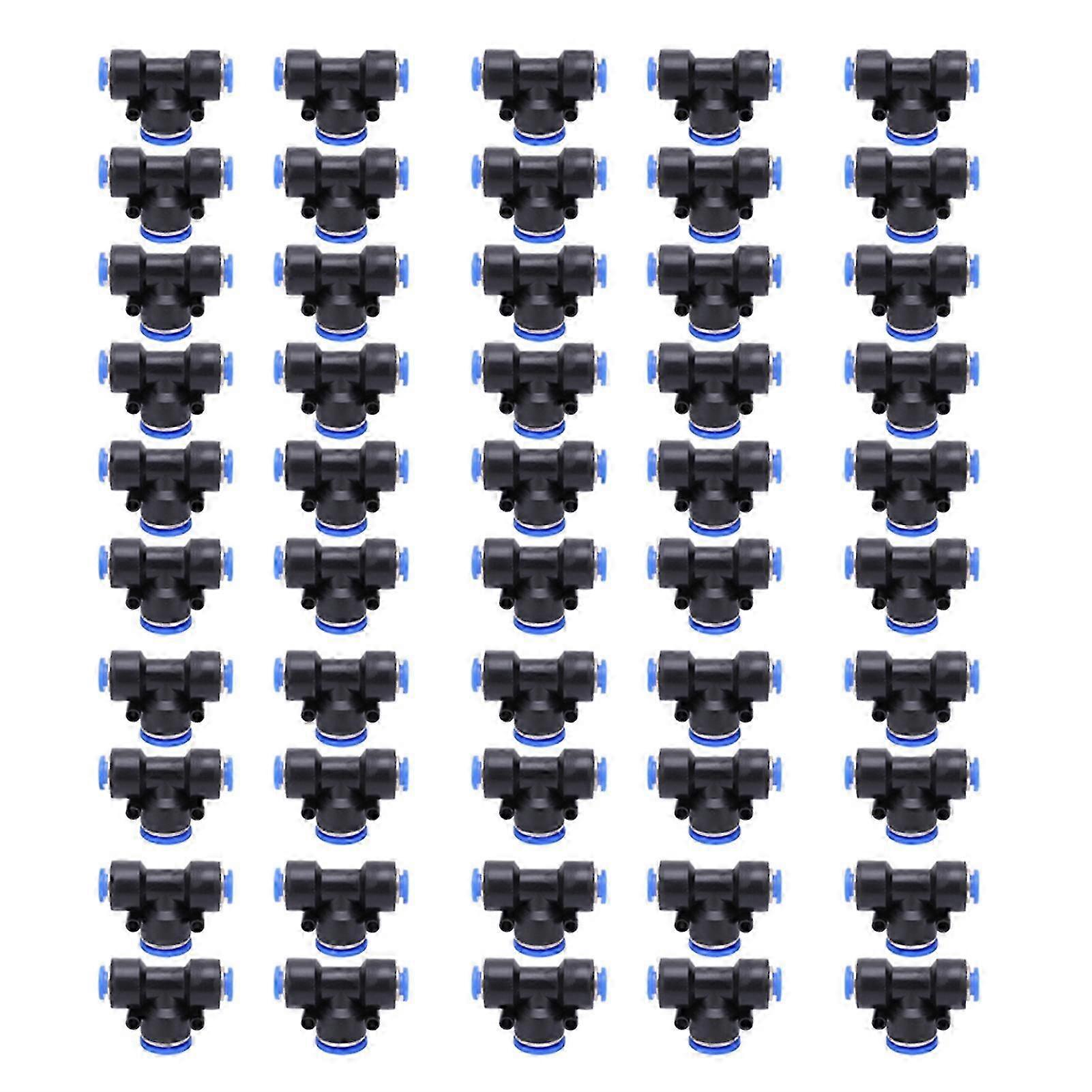 50Pcs Quick Connector 3Way TType Variable Diameter PU Air Pipe Connecting PEG8-12-8