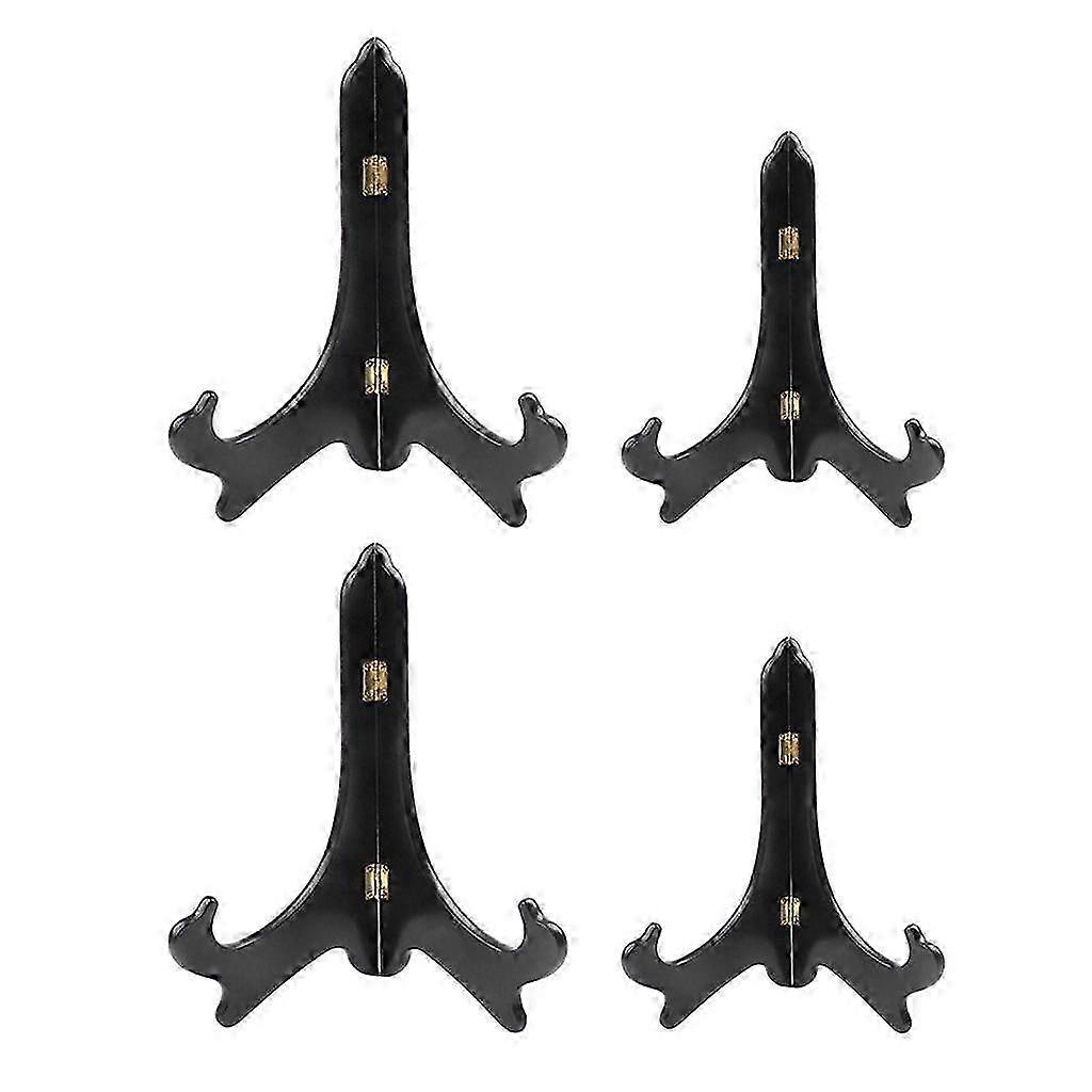 4x Black Picture Dish Display Stand Holder Frames for Displaying